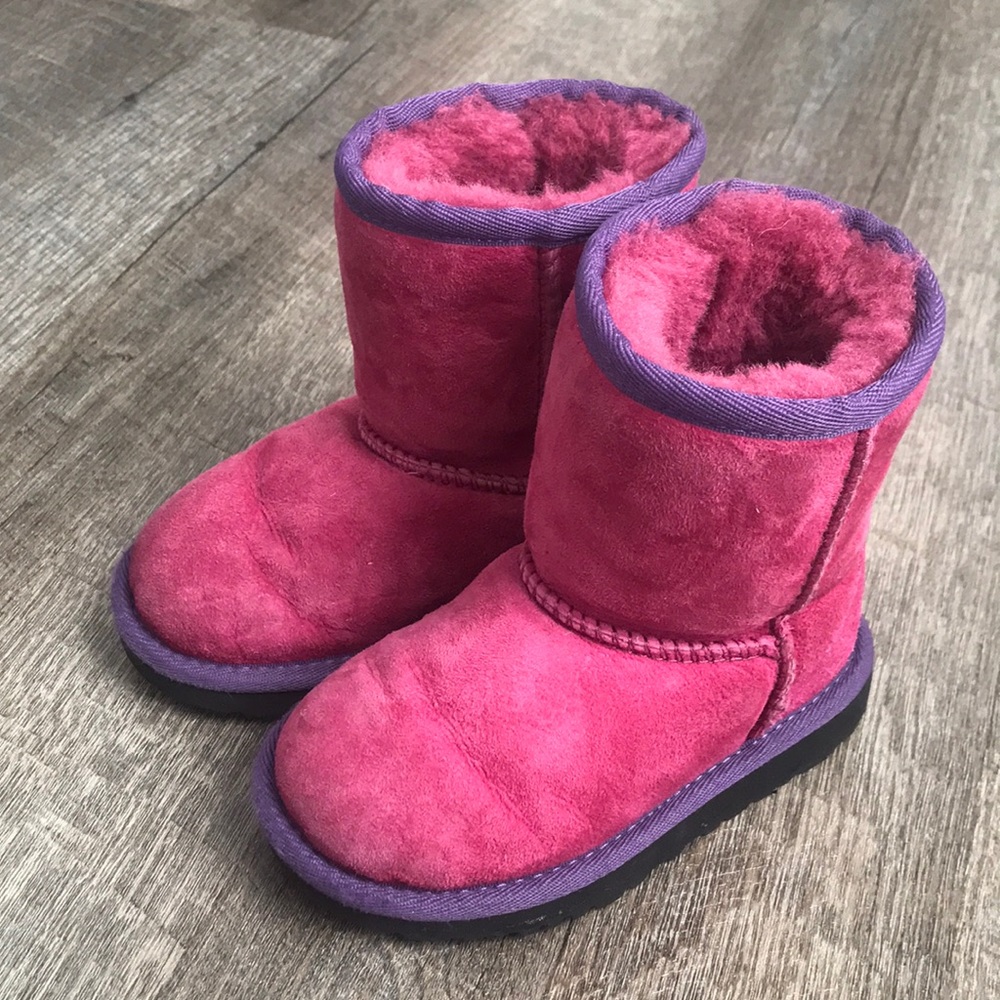 Pink with Purple trim Toddler UGG boots